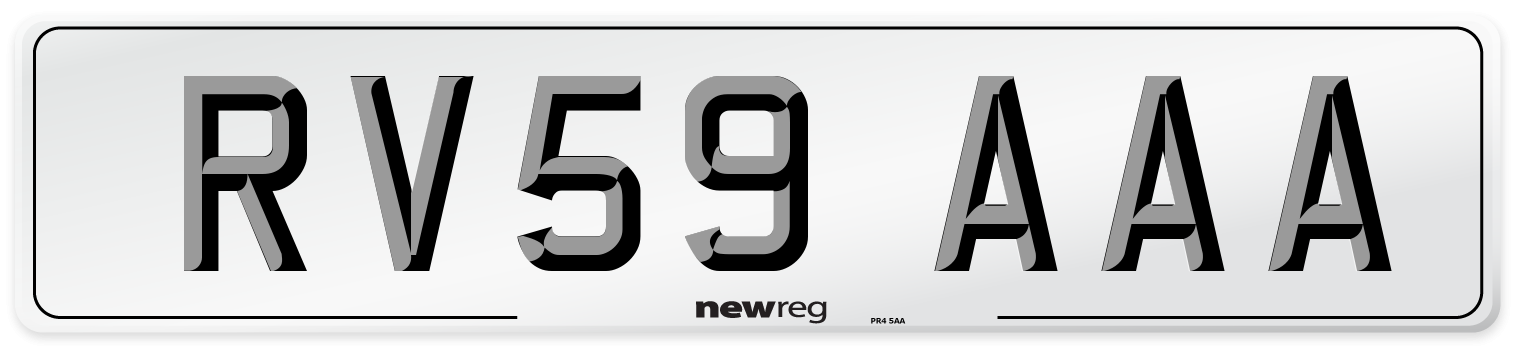 RV59 AAA Number Plate from New Reg
